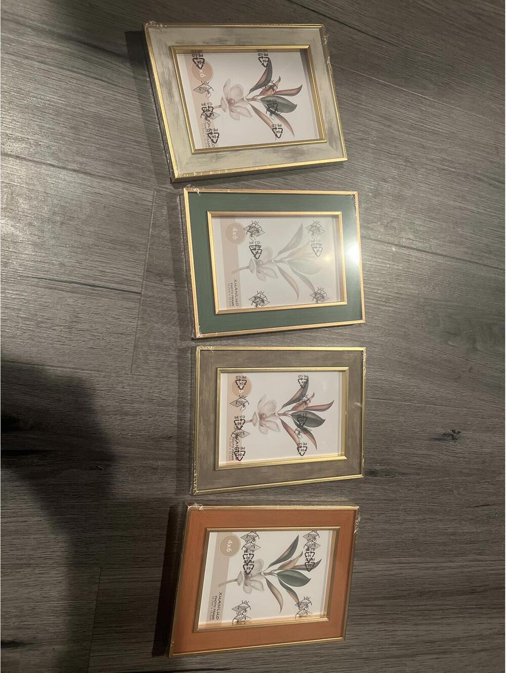 Set of 4 Decorative Photo Frames - 4x6 Size